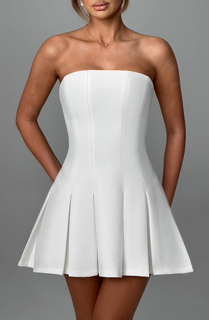 ESME | FLARED STRAPLESS MINI DRESS