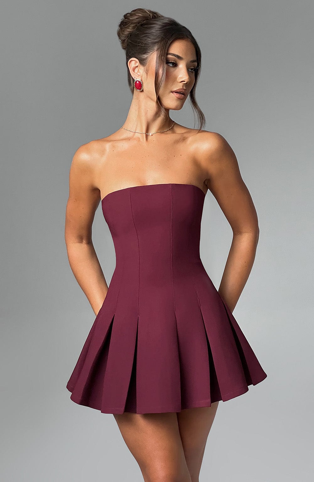 ESME | FLARED STRAPLESS MINI DRESS