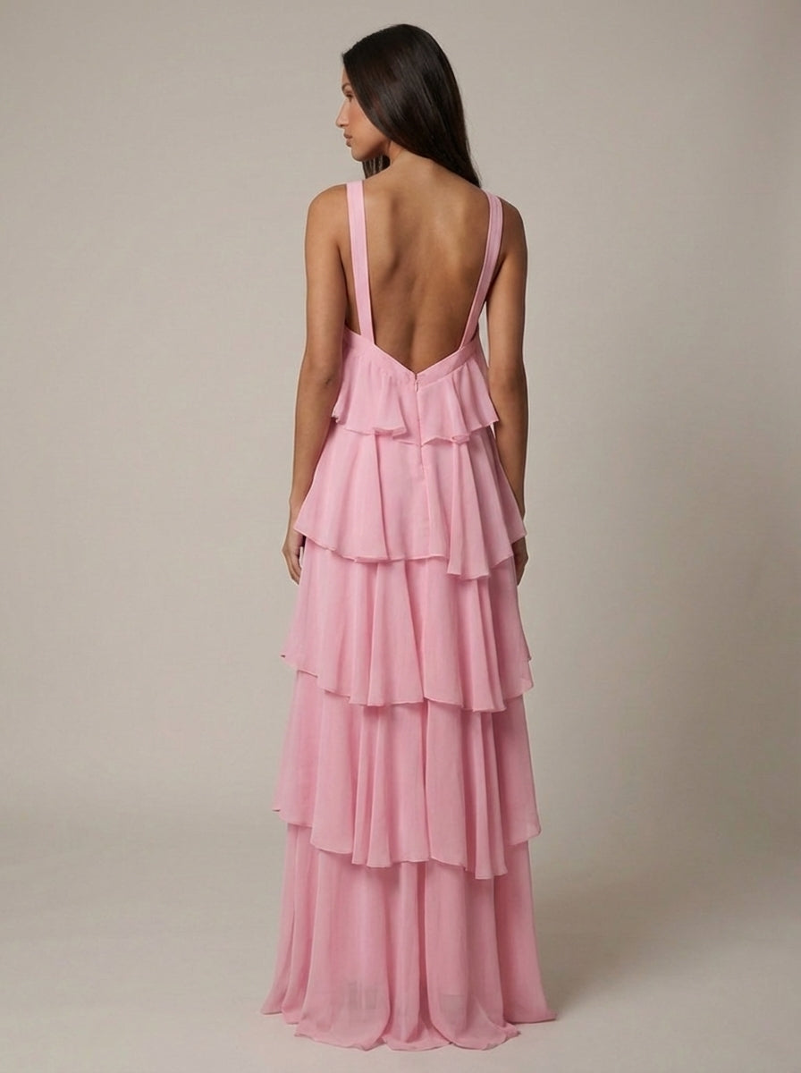 ROSALIND | TIERED HALTER MAXI DRESS