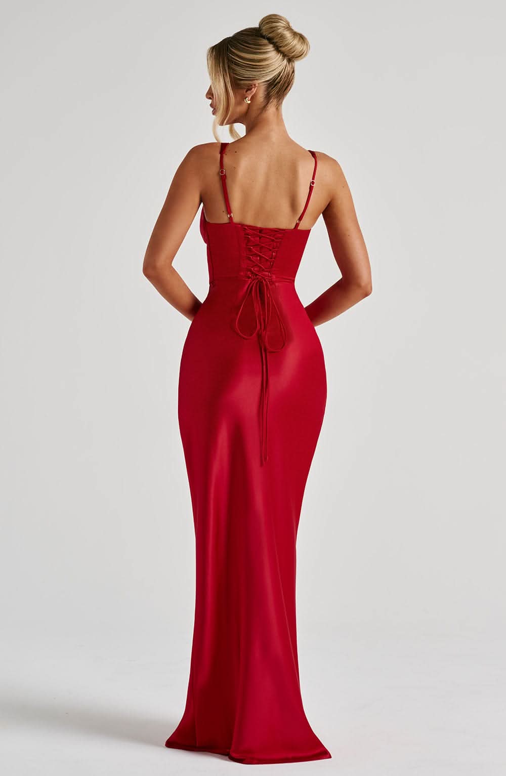 HATTIE | PINAFORE MAXI DRESS - Red