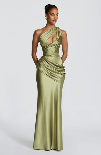 HELENA | CUTOUT PLUNGE MAXI DRESS