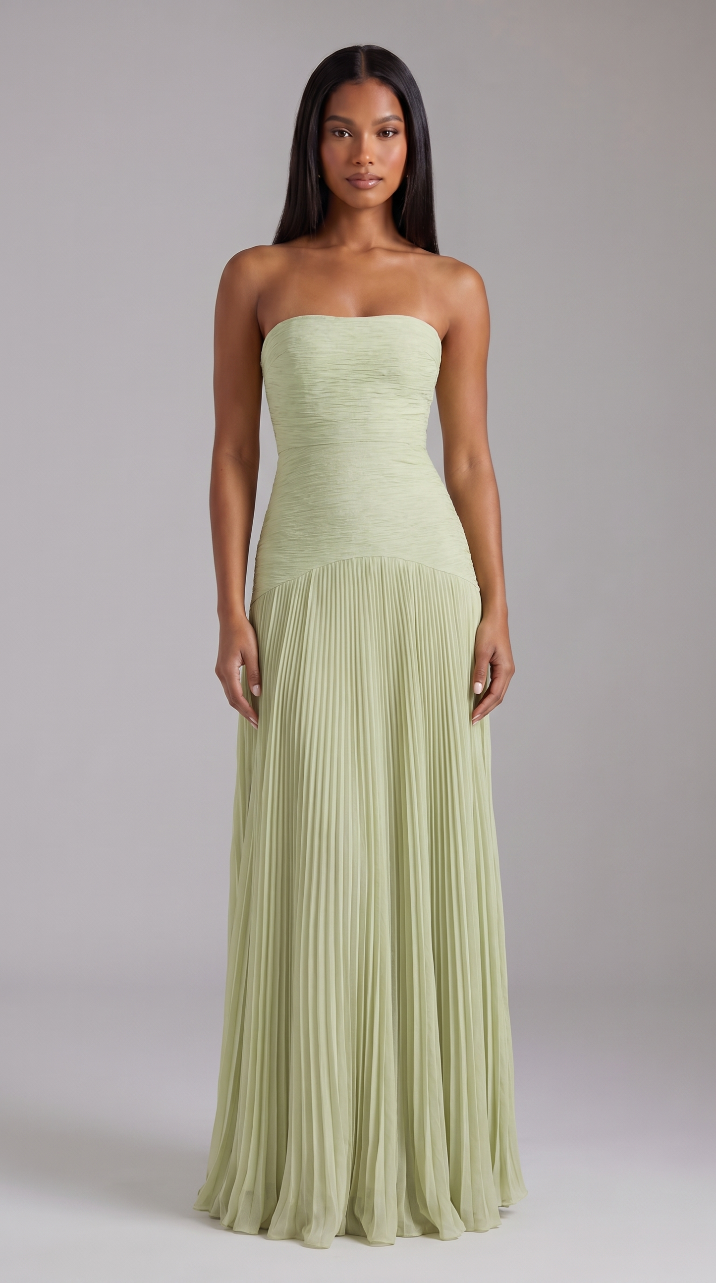 ZOLA | STRAPLESS MAXI DRESS - Sage Green
