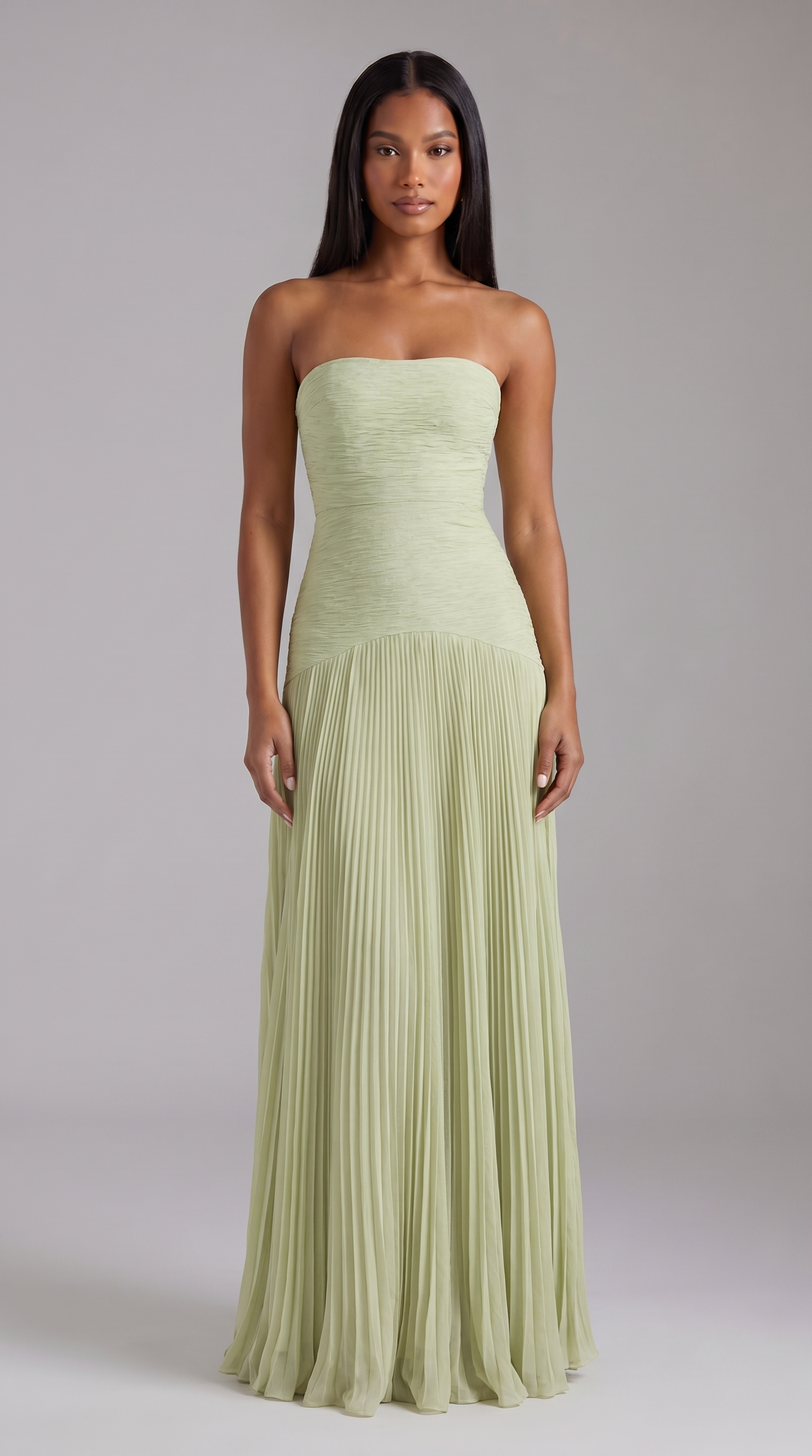 ZOLA | STRAPLESS MAXI DRESS - Sage Green