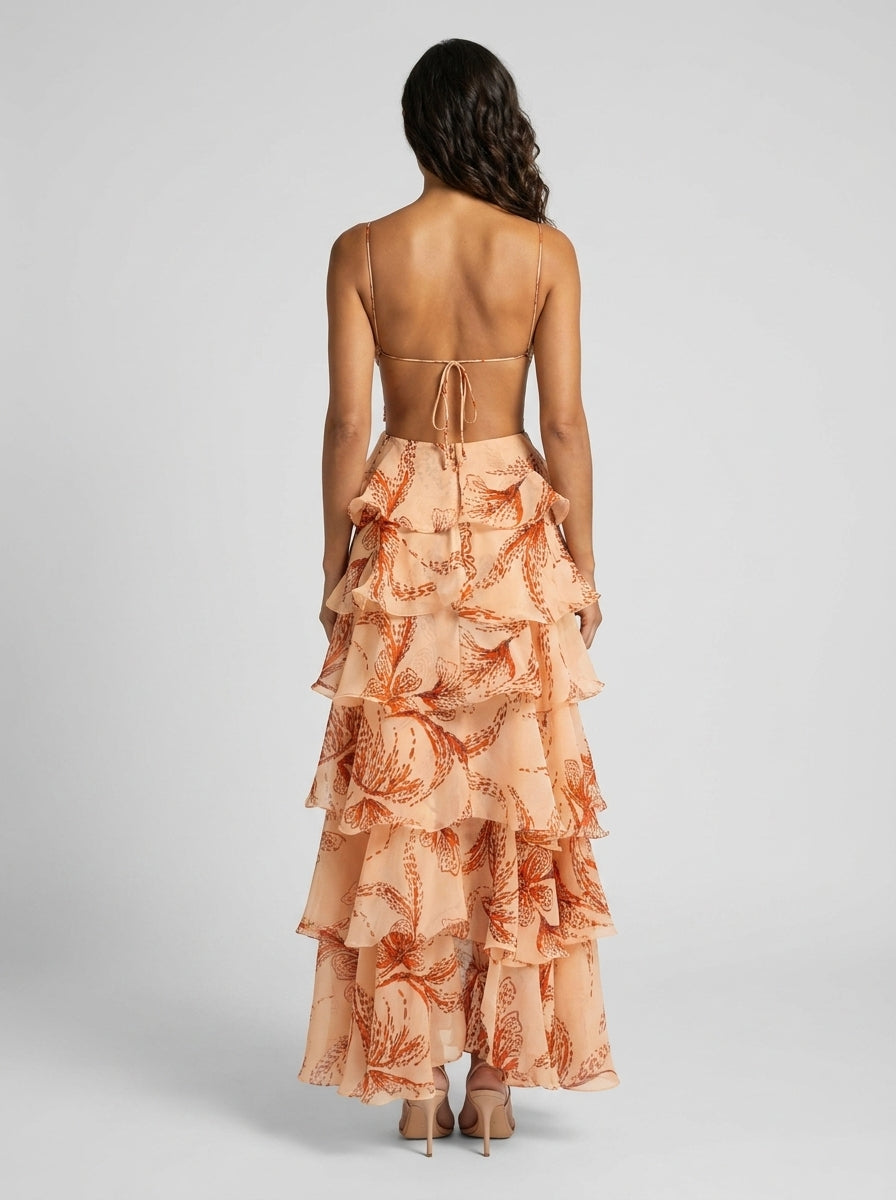 ROMY | BUTTERFLY RUFFLE MAXI DRESS