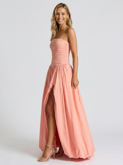 SIENNA | PLEATED STRAPLESS MAXI DRESS