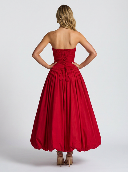 SIENNA | PLEATED STRAPLESS MAXI DRESS