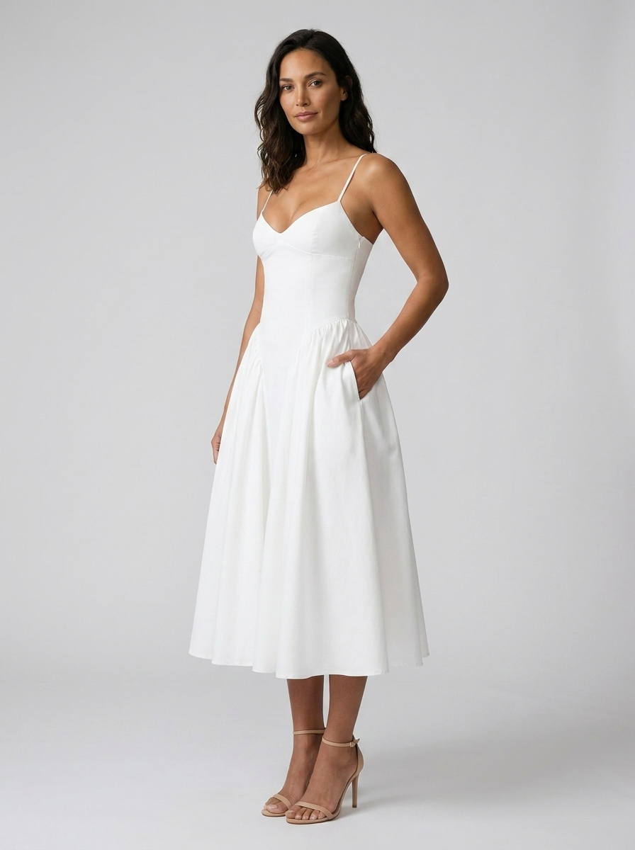FARAH | MIDI DRESS - White