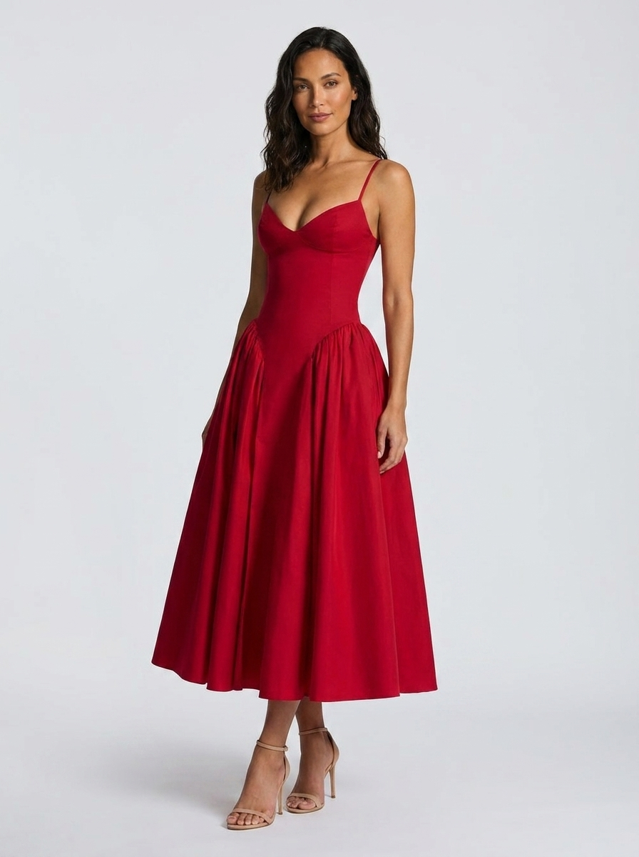 FARAH | MIDI DRESS - Red