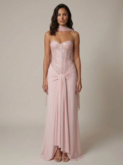 ALESSIA | CORSET STRAPLESS MAXI DRESS