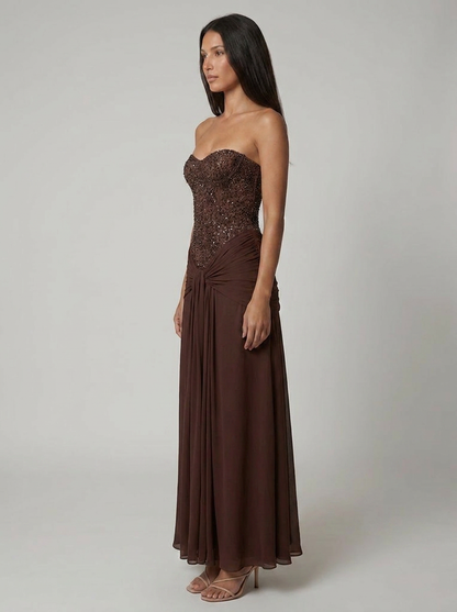 ALESSIA | CORSET STRAPLESS MAXI DRESS