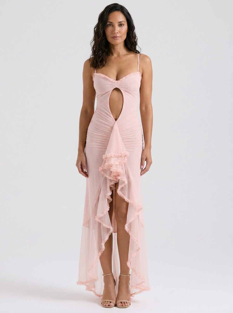 FREYA | CUTOUT SWEETHEART MAXI DRESS - Pink