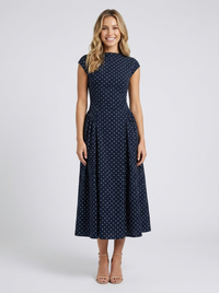 Navy Polka Dot