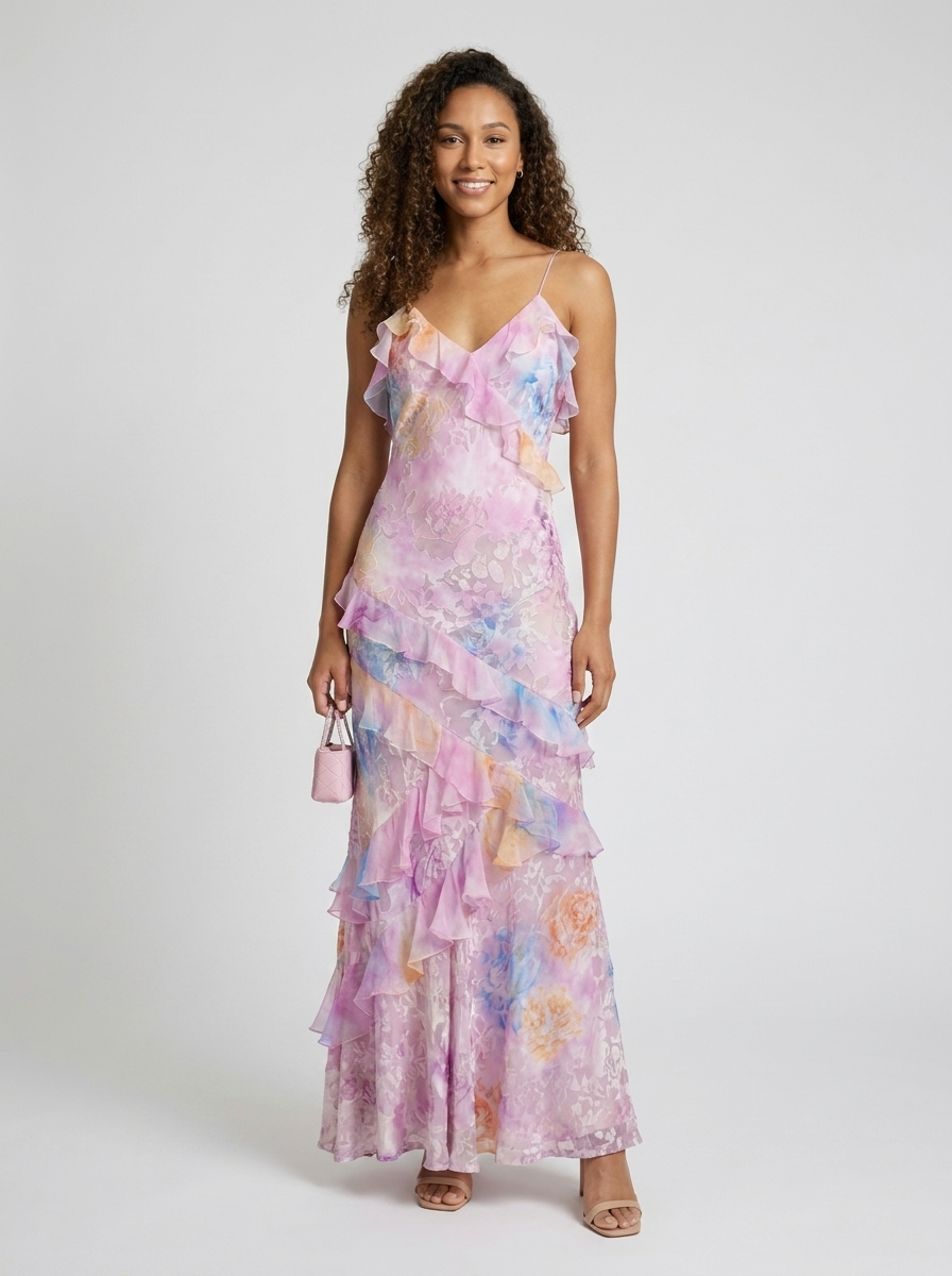 JOLENE | FLORAL RUFFLE MAXI DRESS