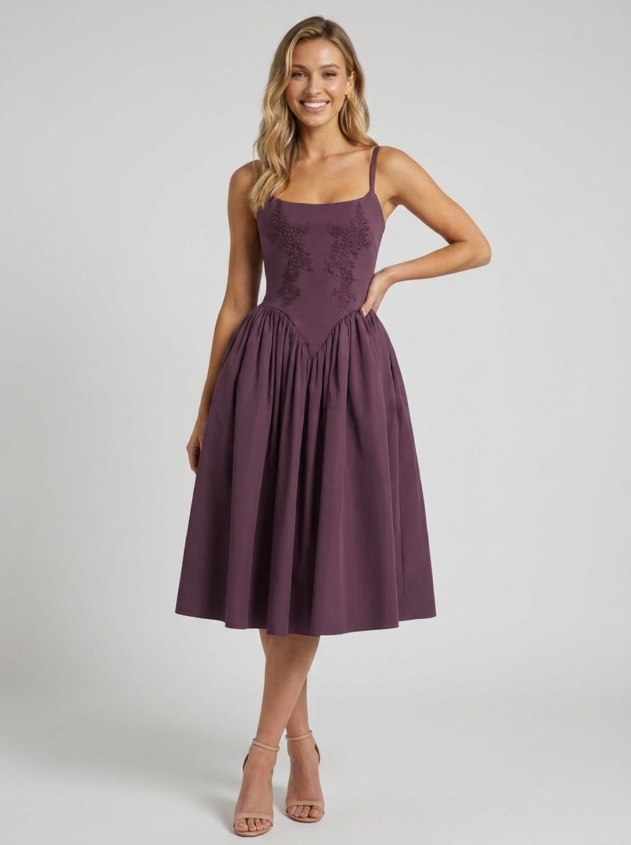 ORABEL | FLORAL PLEATED MIDI DRESS