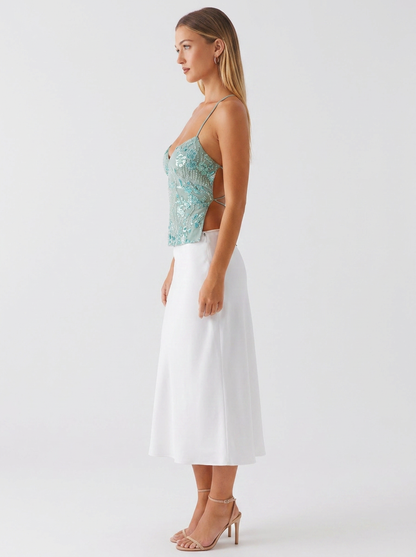 PRIYA | FLORAL PLUNGE TOP