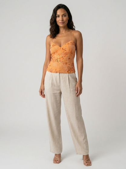 PRIYA | FLORAL PLUNGE TOP