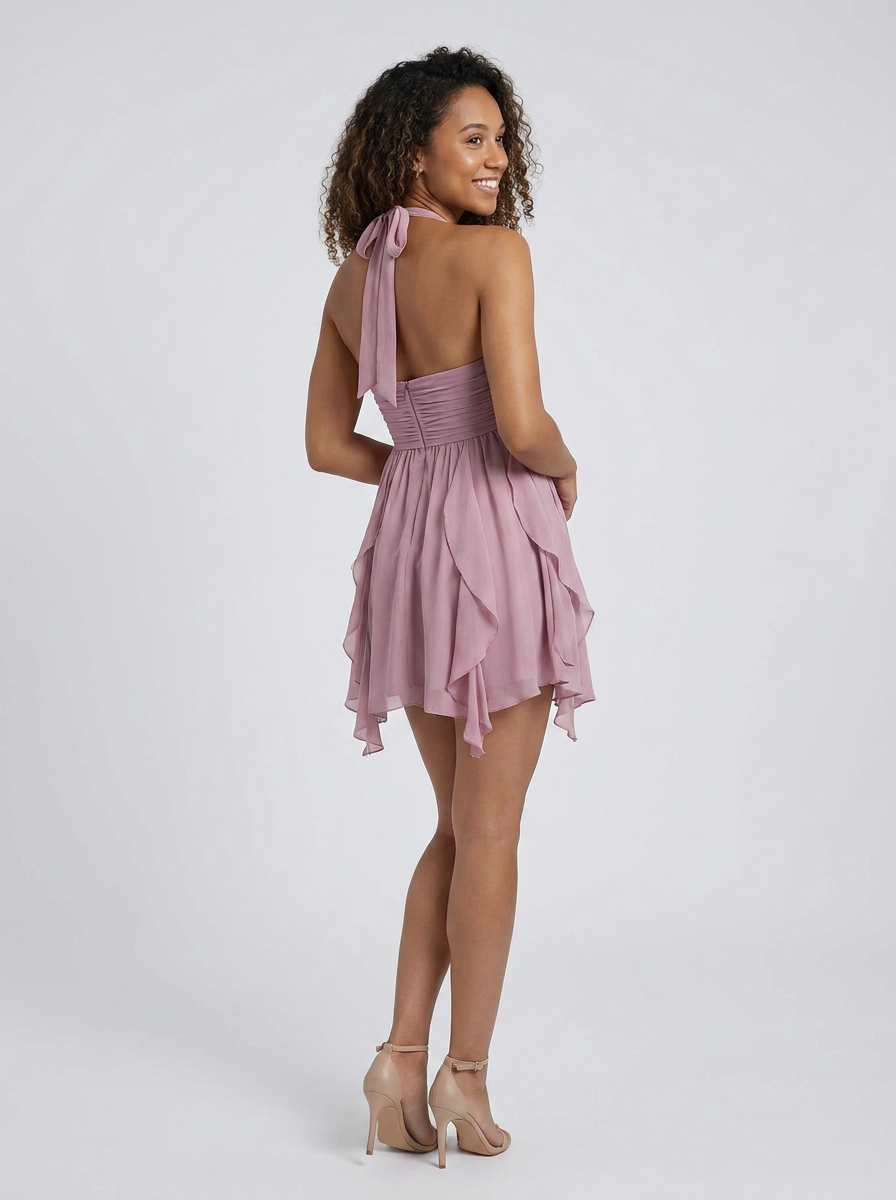 RENATA | FLORAL BACKLESS MINI DRESS