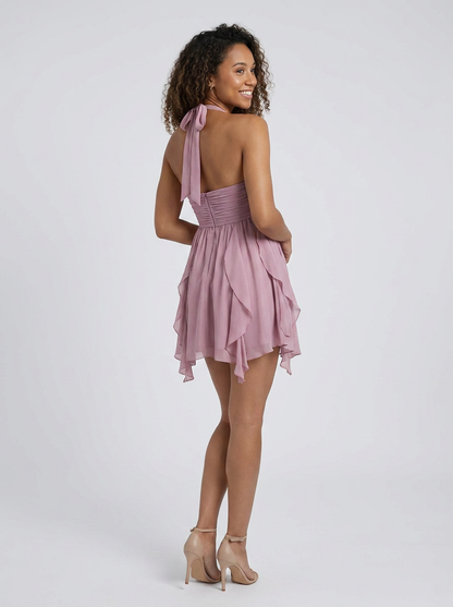 RENATA | FLORAL BACKLESS MINI DRESS