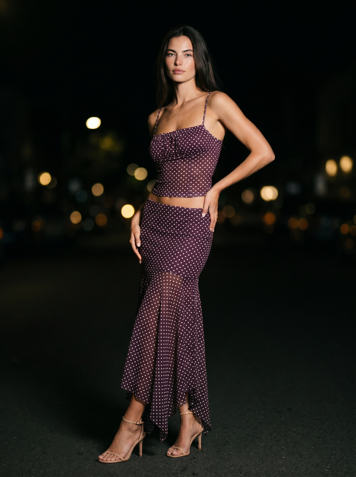 LILIANA | RUCHED PAJAMA MIDI SET - side