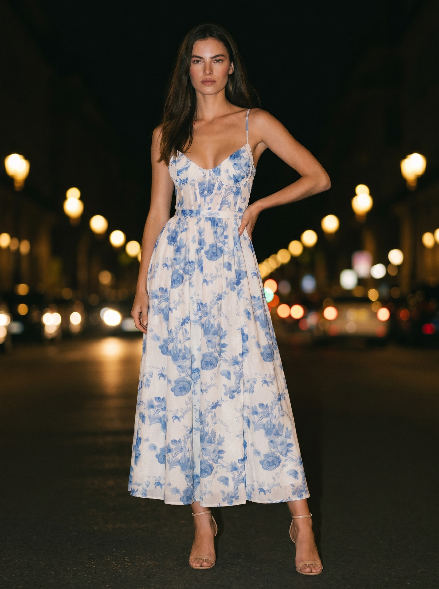 ROBIN | WINTER MAXI DRESS - Blue, front