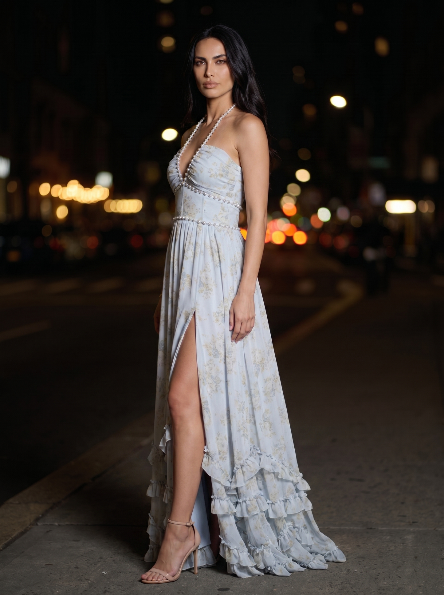 SIENA | EVENING MAXI DRESS - Blue, side