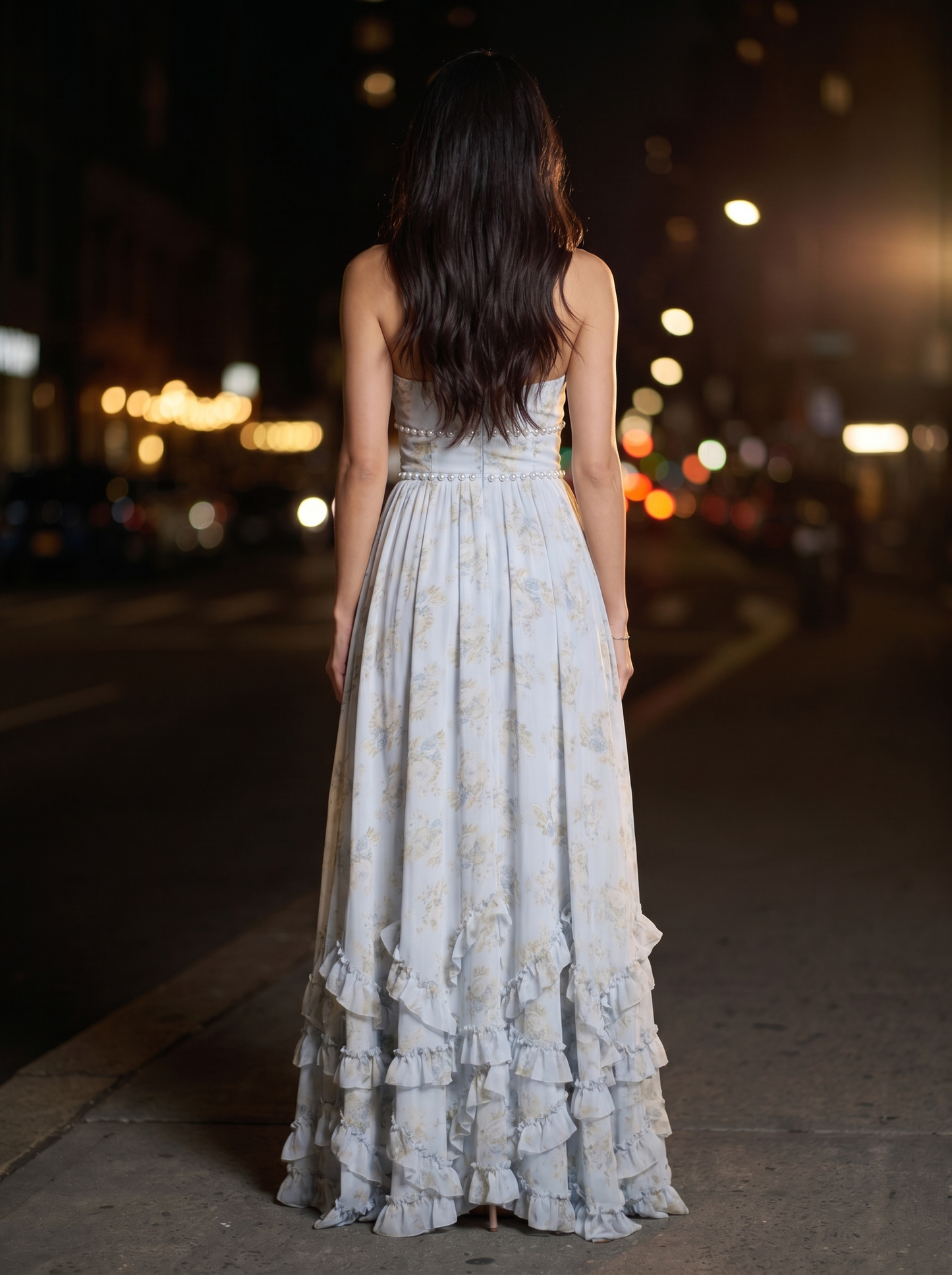SIENA | EVENING MAXI DRESS - Blue, back