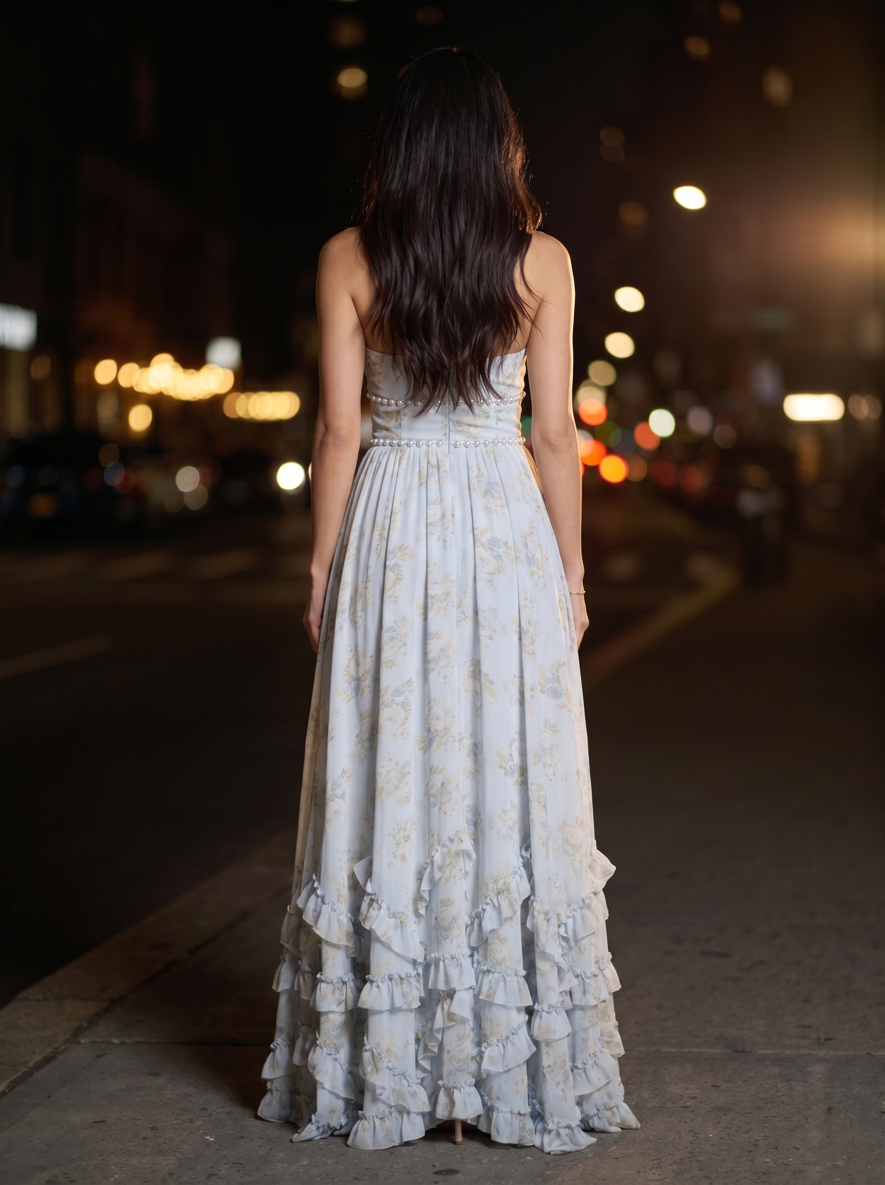 SIENA | EVENING MAXI DRESS - Blue, back
