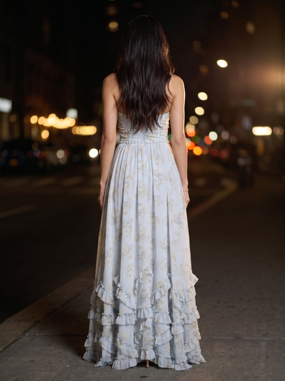 SIENA | EVENING MAXI DRESS - Blue, back