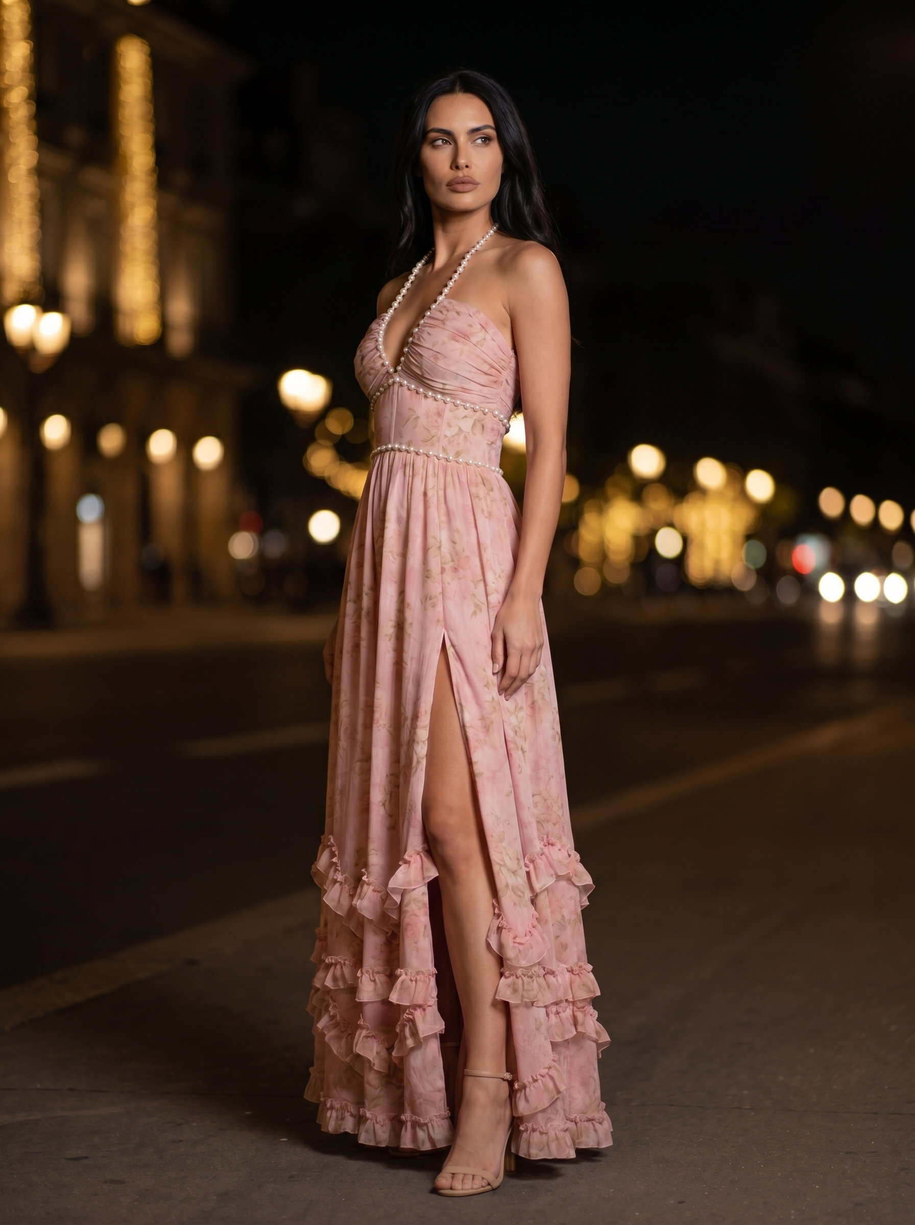 SIENA | EVENING MAXI DRESS - Rose, side