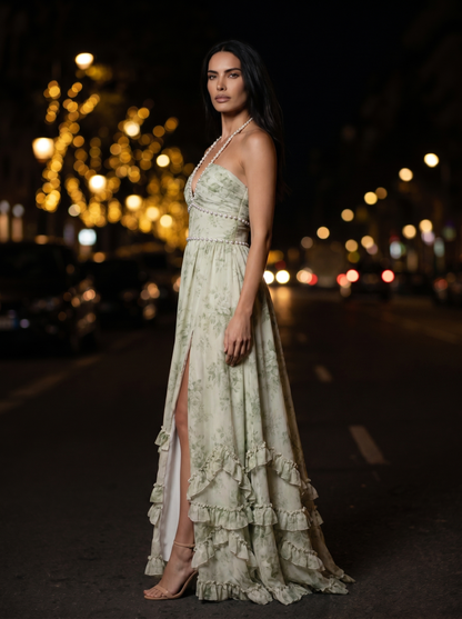 SIENA | EVENING MAXI DRESS - Sage, side