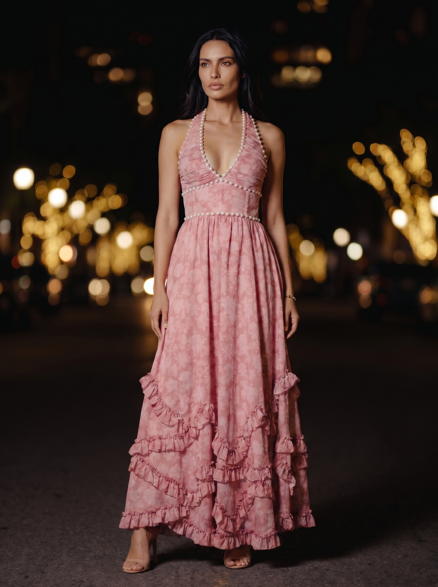 SIENA | EVENING MAXI DRESS - Blush, side