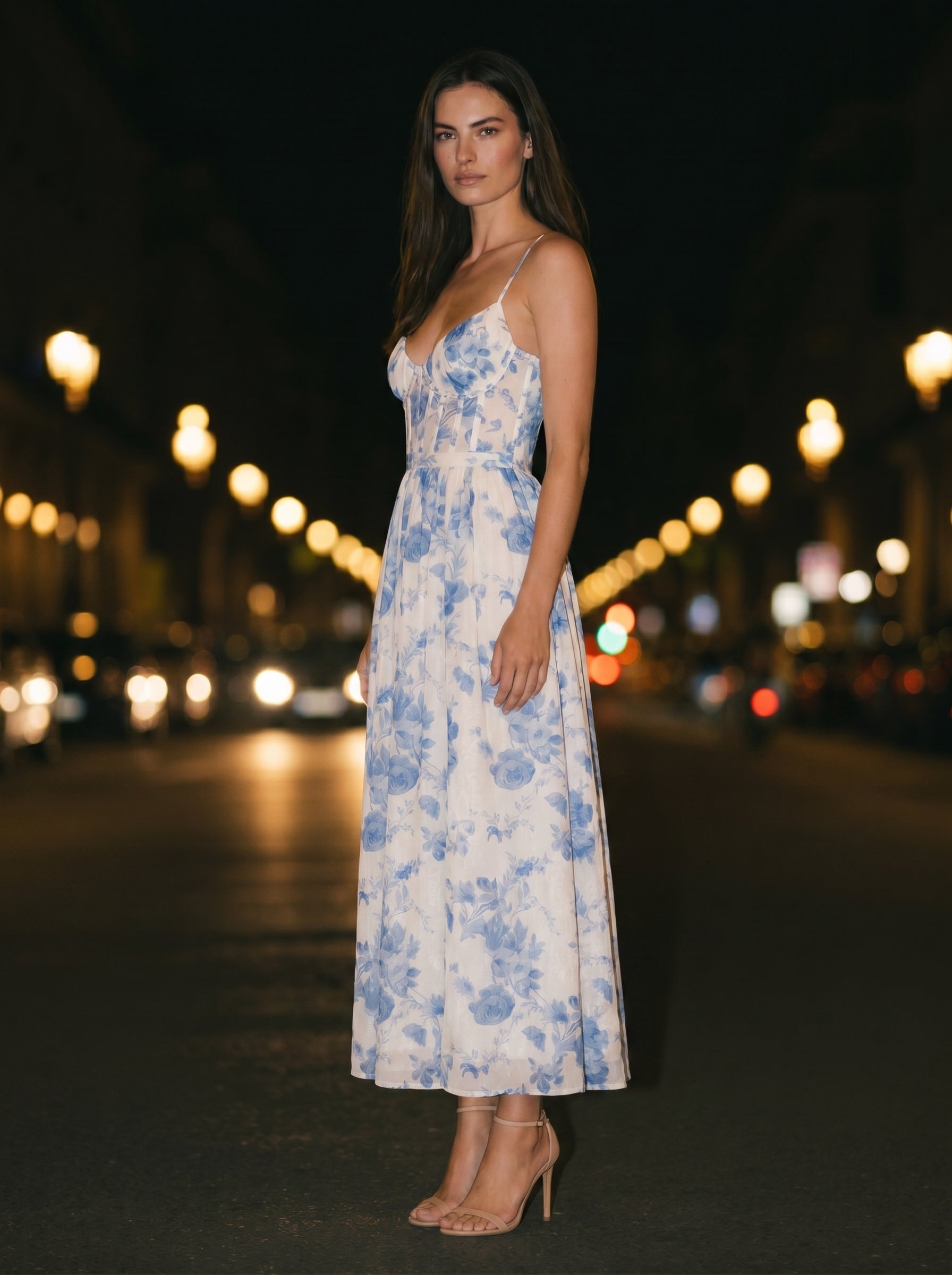 ROBIN | WINTER MAXI DRESS - Blue, side