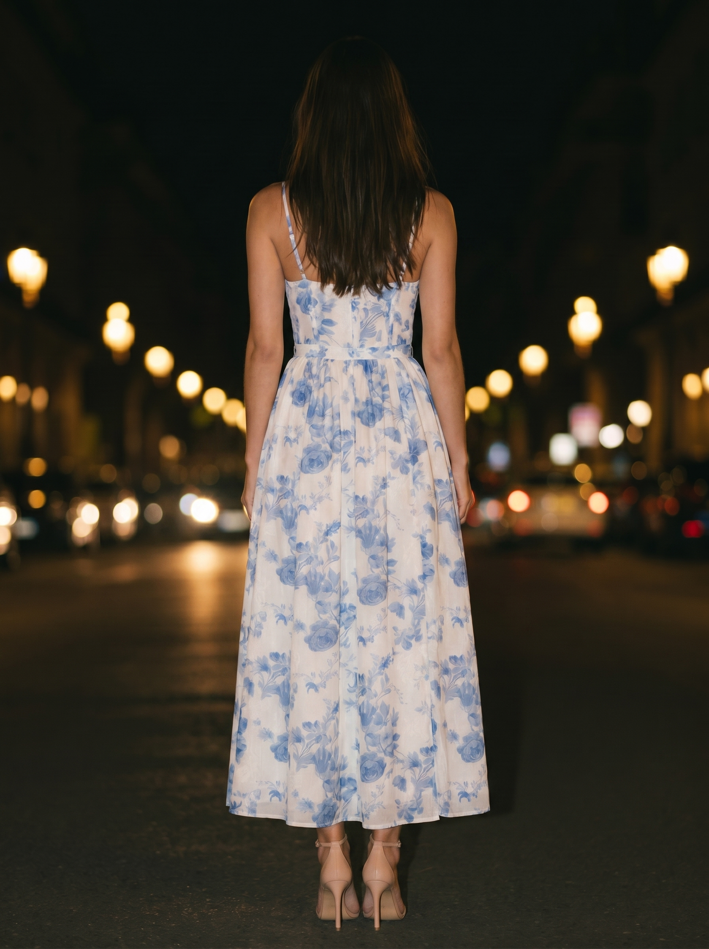ROBIN | WINTER MAXI DRESS - Blue, back