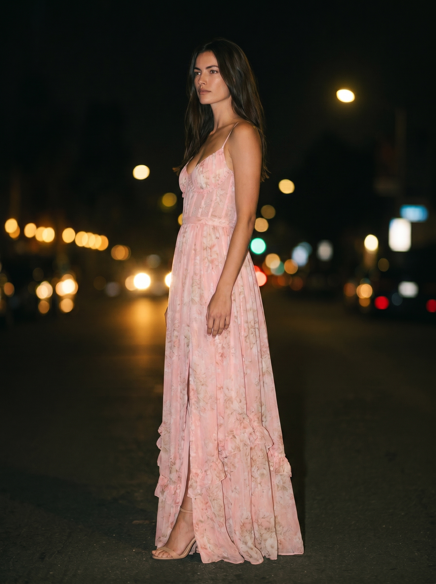 ROBIN | WINTER MAXI DRESS - Blush, side