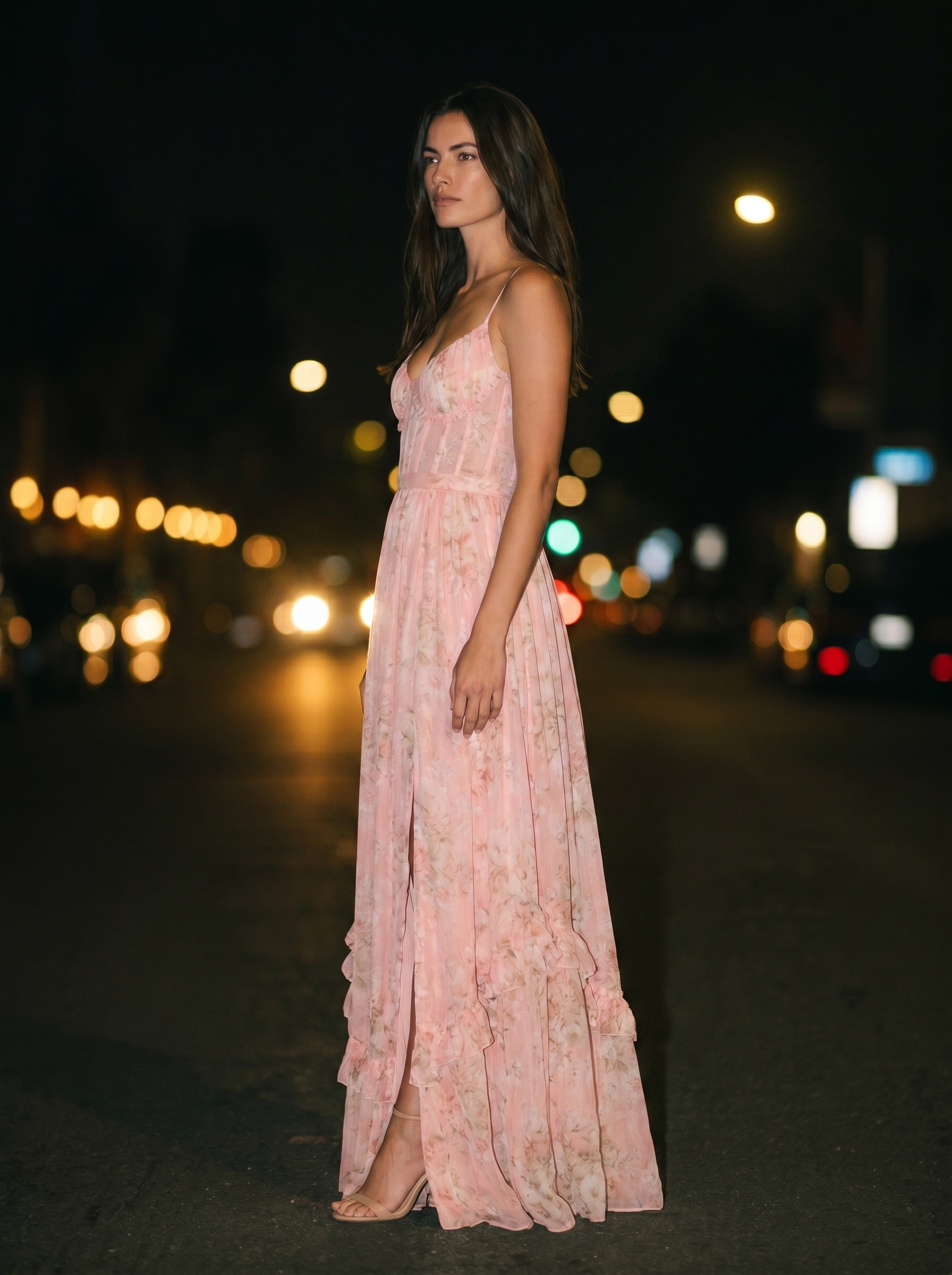 ROBIN | WINTER MAXI DRESS - Blush, side