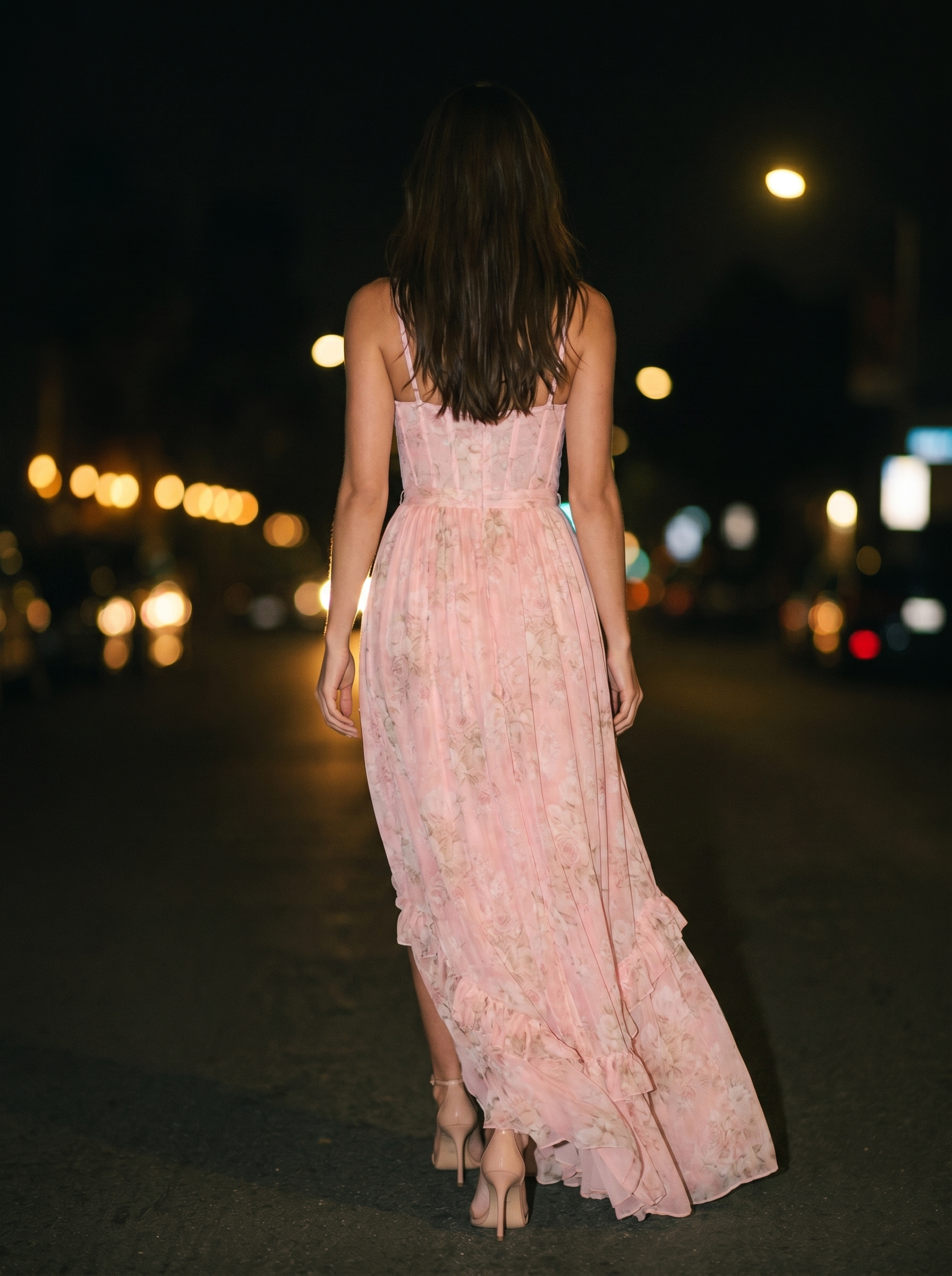 ROBIN | WINTER MAXI DRESS - Blush, back