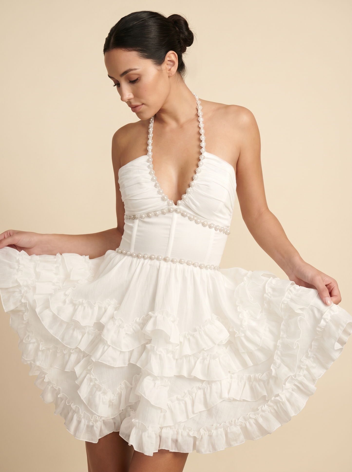GABRIELA | FLORAL EMBELLISHED MINI DRESS