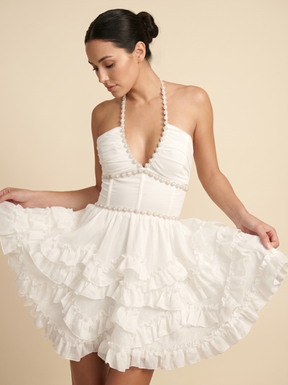 GABRIELA | FLORAL EMBELLISHED MINI DRESS