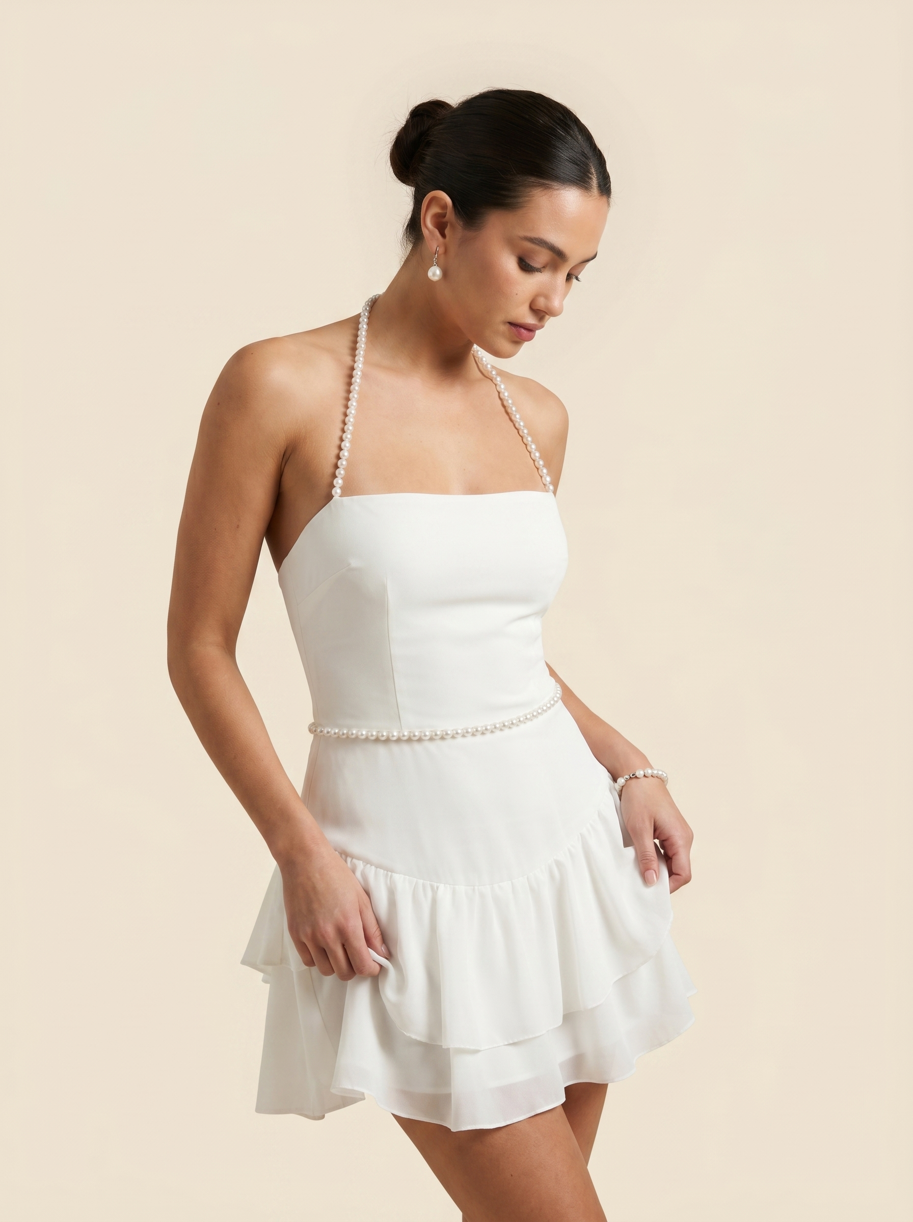 GABRIELA | FLORAL EMBELLISHED MINI DRESS