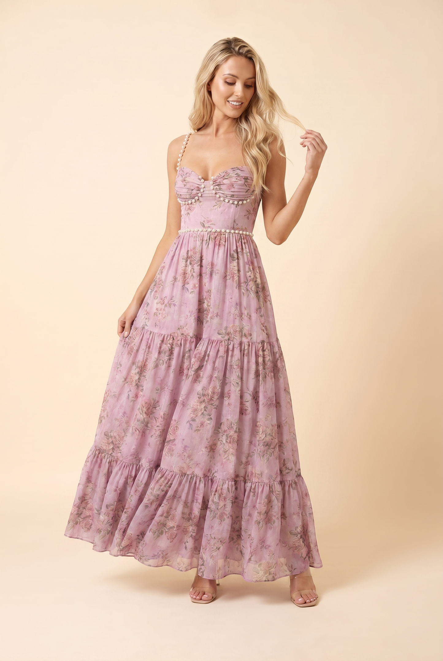 BIANCA | FLORAL TIERED MAXI DRESS - Rose Garden