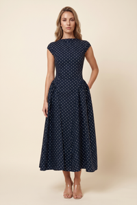 Navy Polka Dot