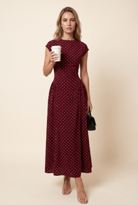 Burgundy Polka Dot