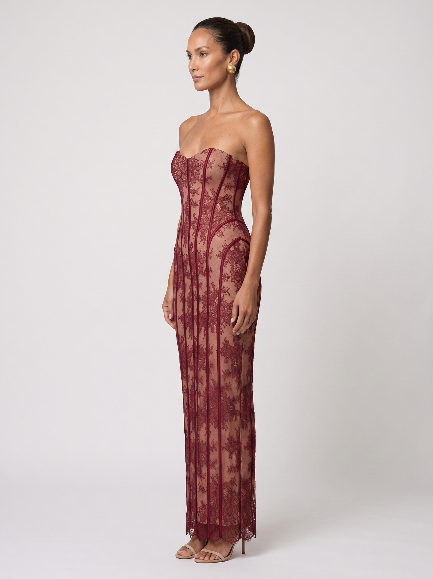 SUSANNA | SWEETHEART MAXI DRESS - Burgundy