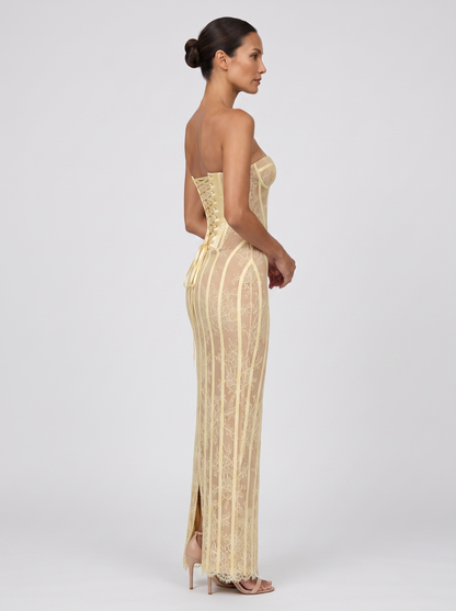 SUSANNA | SWEETHEART MAXI DRESS - Lemon