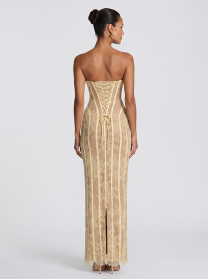 SUSANNA | SWEETHEART MAXI DRESS - Lemon