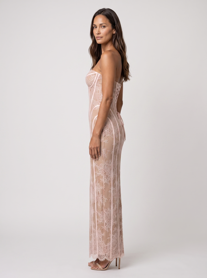 SUSANNA | SWEETHEART MAXI DRESS - Blush