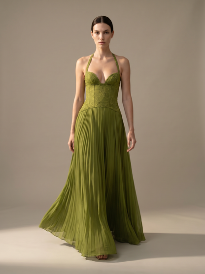 ROSEMARY | CUTE MAXI DRESS - Green, walking
