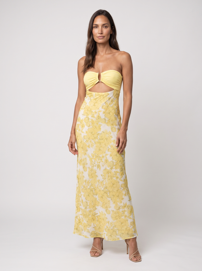 CLAUDIA | CUTOUT MAXI DRESS - Yellow