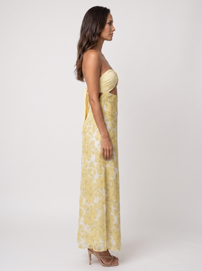 CLAUDIA | CUTOUT MAXI DRESS - Yellow