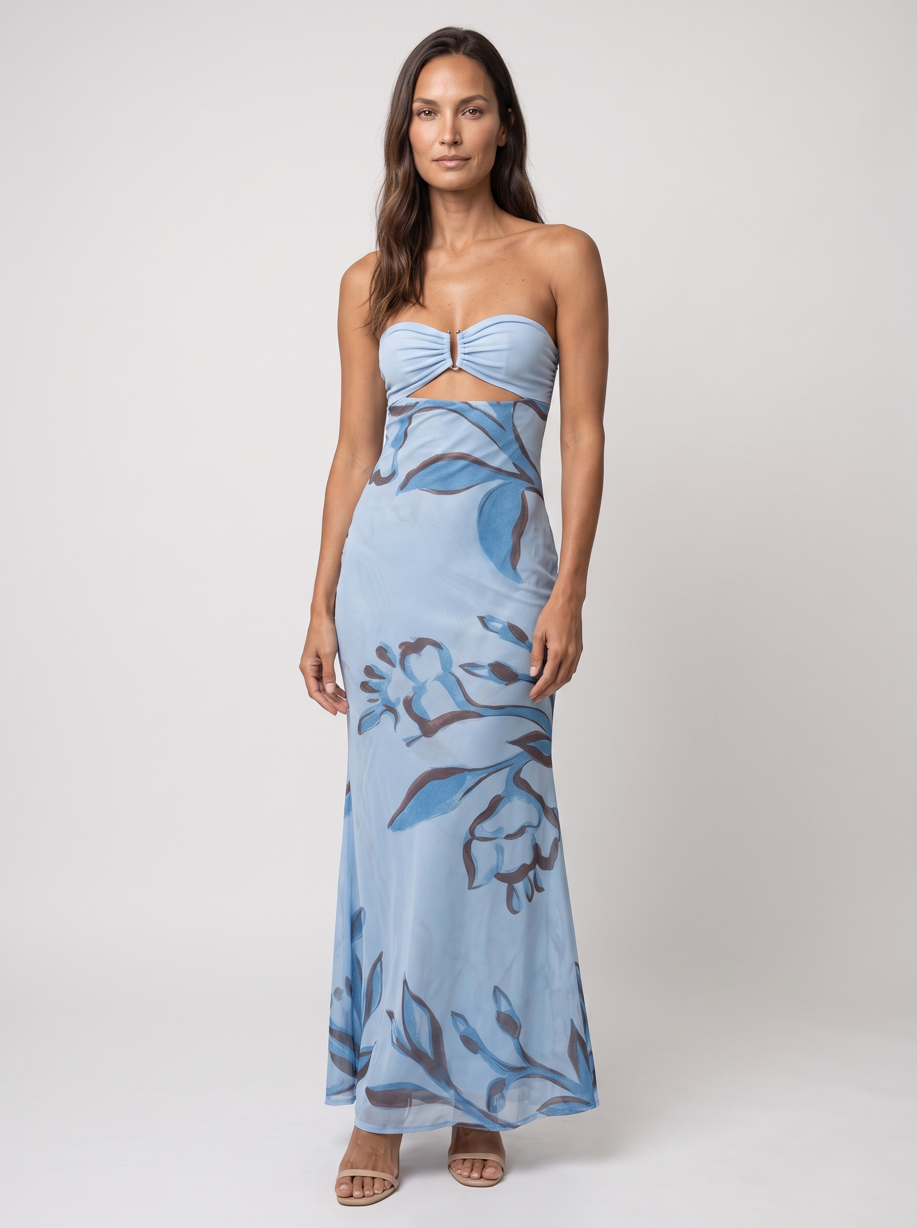 CLAUDIA | CUTOUT MAXI DRESS - Blue